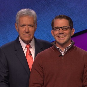 Andy Anderson '98 with Alex Trebek