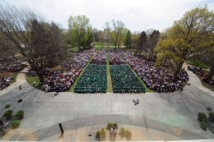 overhead view of graduation 2014