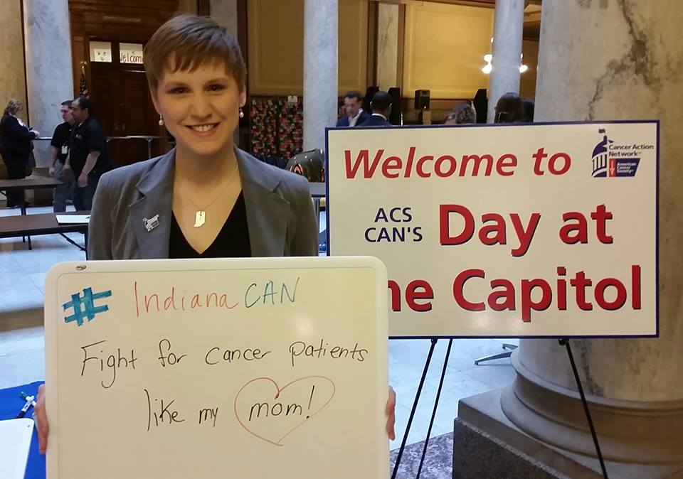 Tracy Lytwyn '12 at the Indiana Statehouse for ACS CAN's Day at the Capitol.