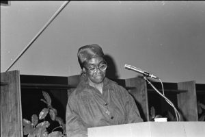 Brooks giving a reading in March 1979