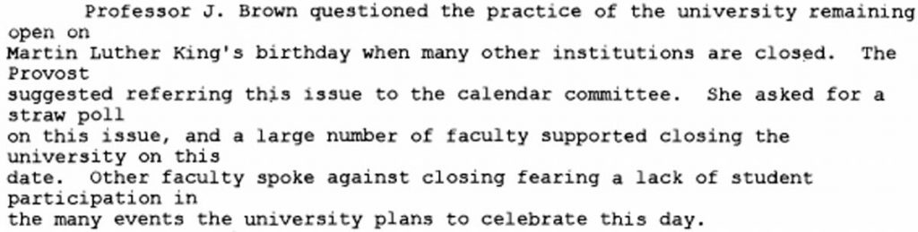 proposal at the January 17, 2000 Faculty Meeting