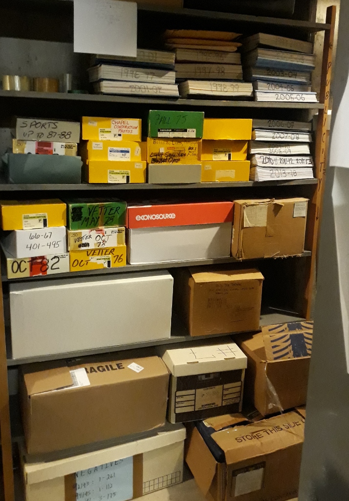 boxes in Holmes basement