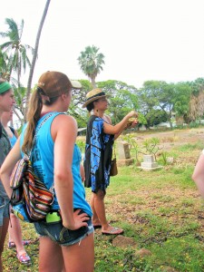 Maile explains more about the Moku'ula and the restoration efforts. Archaeologists have discovered evidence of human inhabitants as early as 700 A.D. The most recent use of the site was by Kamehameha III, who left Lahaina & made Honolulu the capitol in 1845.
