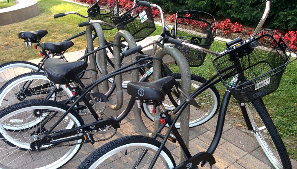 Bike Rack Located on East Side of Ames Library Entrance